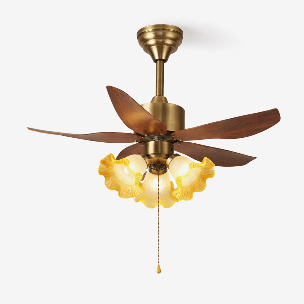 Ventilatore da soffitto con luce Florence Blossom in finitura Noce