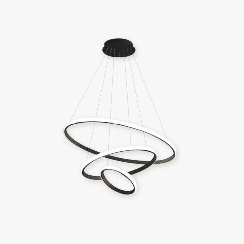 Arisha Design LED Lampada a Sospensione Metallo/Silicone Anello Moderna 2/3/4 Anelli