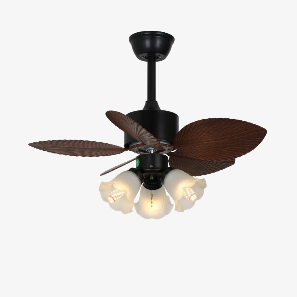 Ventilatore da Soffitto con Luce Florence in Legno Vintage