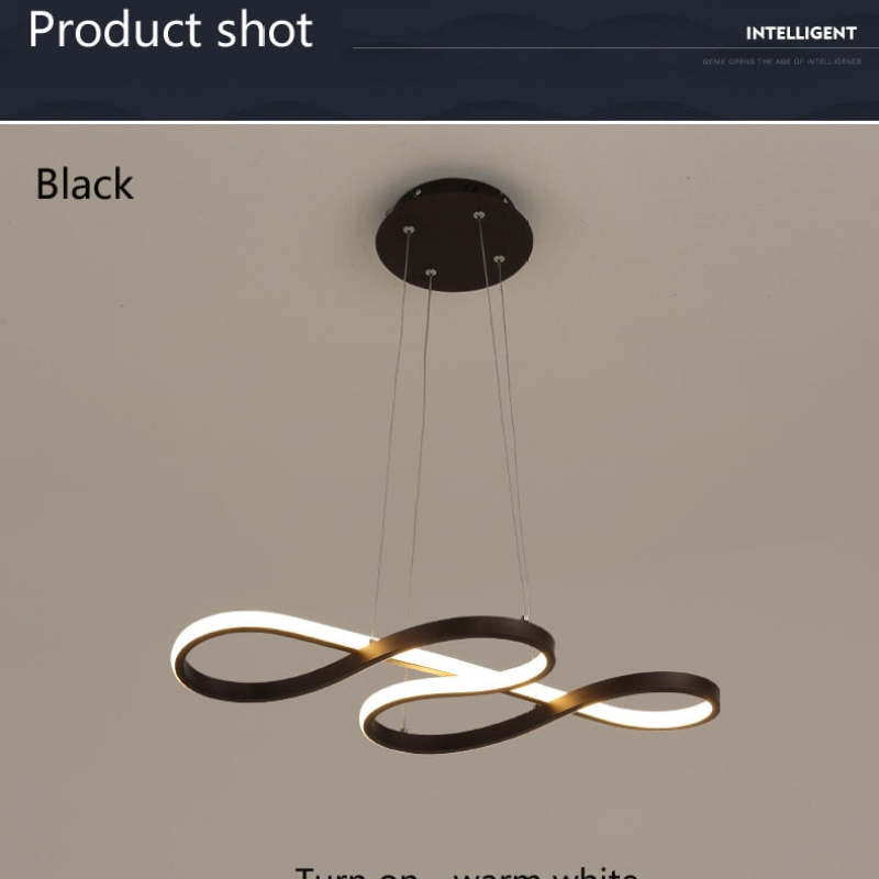 Arisha Lampada a Sospensione Lineare Moderna Nero/Oro/Bianco