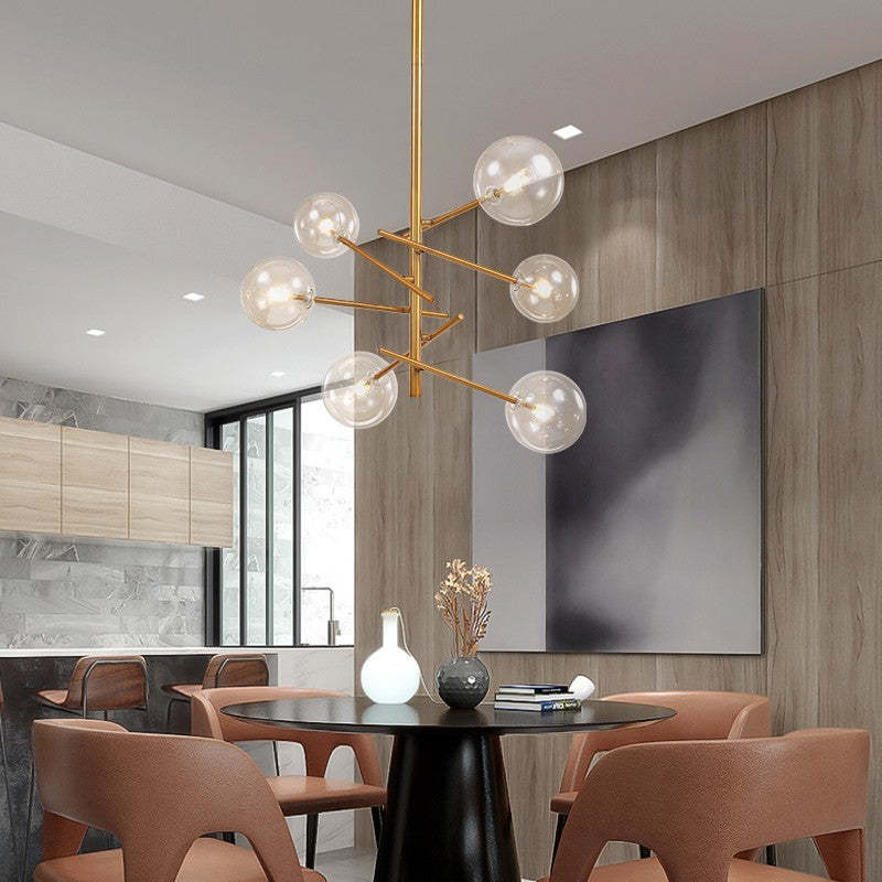 Nordic Lampada a Sospensione Vetro/Metallo Ramo Bolle Soggiorno/Sala da Pranzo Moderna