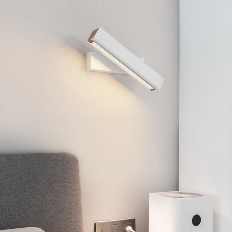 Arisha Moderno LED Rettangolare Girevole Applique Metallo Nero/Bianco Soggiorno/Camera da Letto