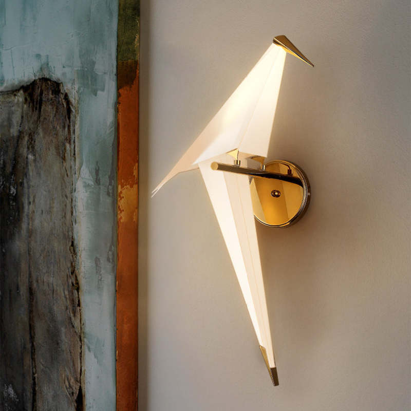 Arisha Bellissimo LED Uccello Art-Deco Applique Metallo Acrilico Soggiorno/Camera da Letto