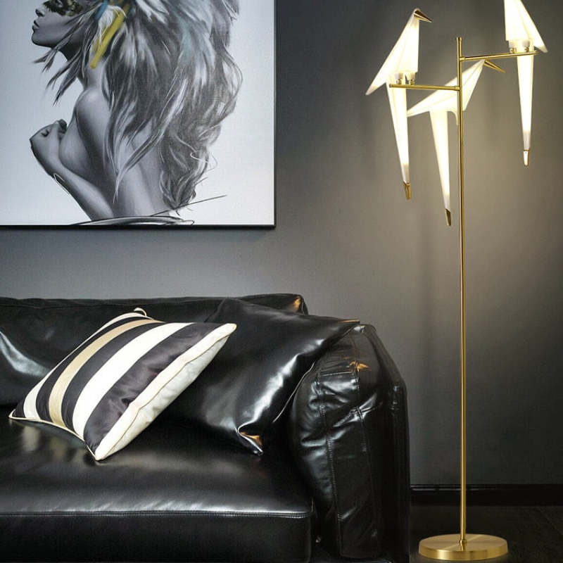 Clifford Moderno LED Design Lampada da Terra Oro Uccello Metallo Sala da Pranzo/Soggiorno/Camera da Letto