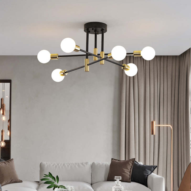 Valentina Minimalismo LED Plafoniere Nero/Oro Metallo Sala da Pranzo/Soggiorno/Camera da Letto