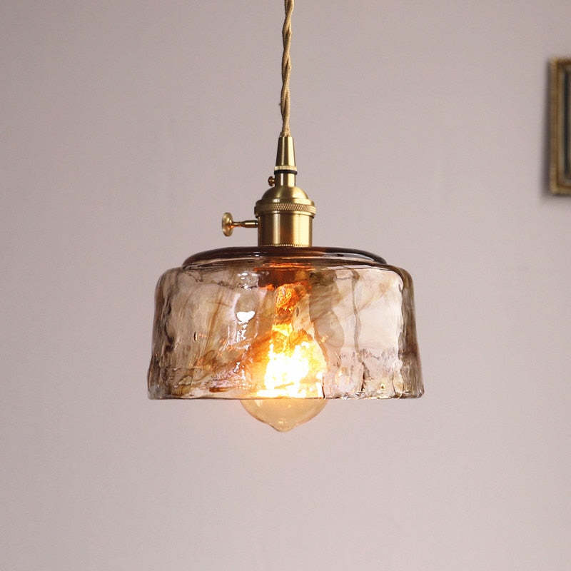 Levy Lampada a Sospensione Industriale Stile Vintage Retro Metallo/Vetro Ottone