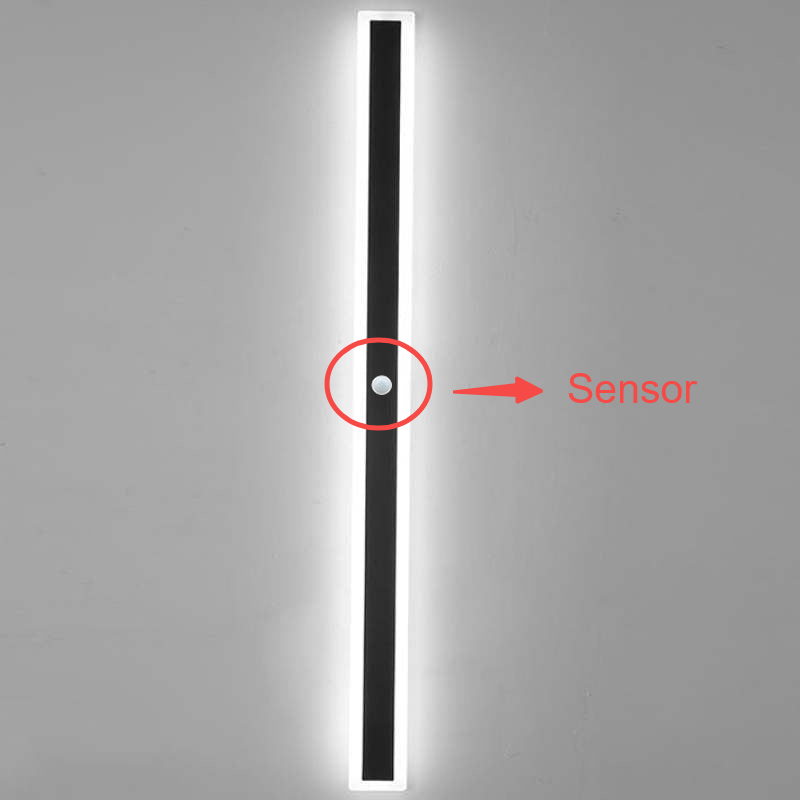 Ray LED Applique da Esterni Metallo Nero Lineare Impermeabile Corridoio/Giardino