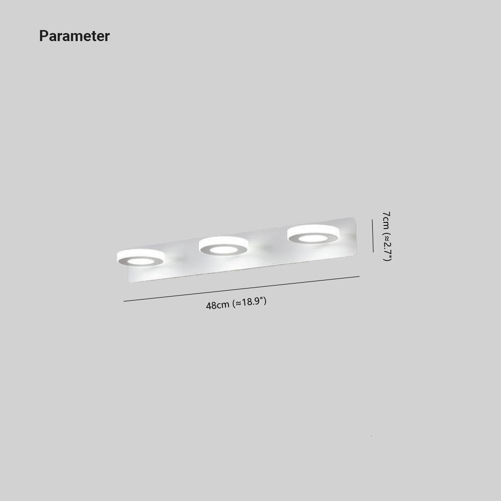 Arisha Design Minimalismo LED Applique Metallo Acrilico Bianco Rotondo Specchio Bagno