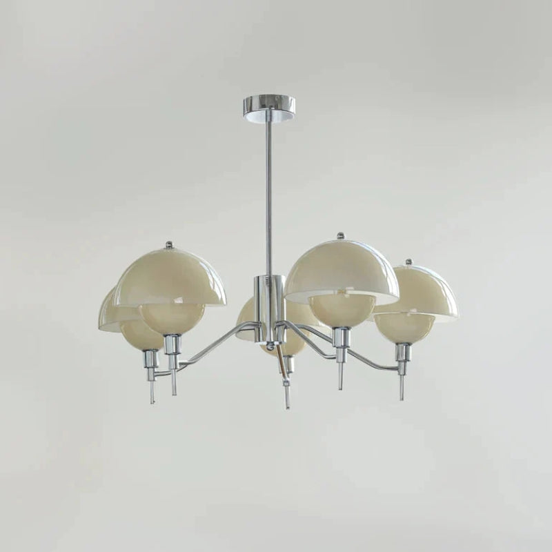 Valentina Moderno Metallo Vetro Sospensione Bianco Beige Camera da letto Soggiorno