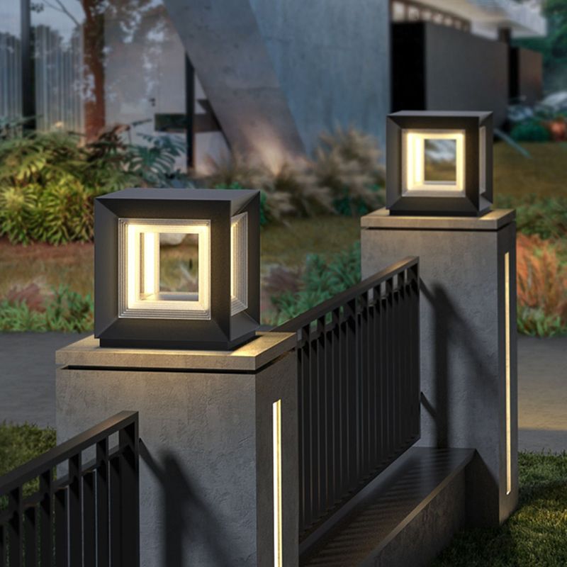 Ray Contemporaneo Quadrate Solare Metallo Lampade da Esterno