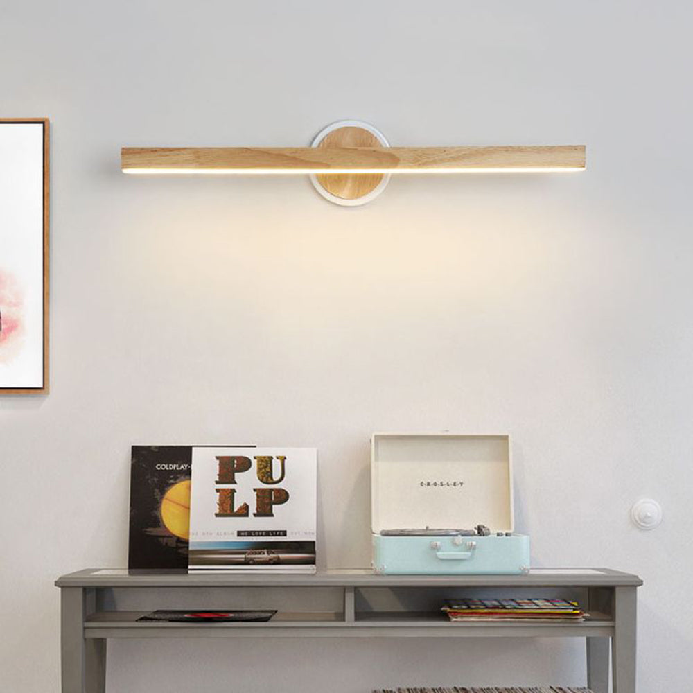 Muto Moderno LineareLED Applique Legno Specchio Bagno/Soggiorno/Camera da Letto