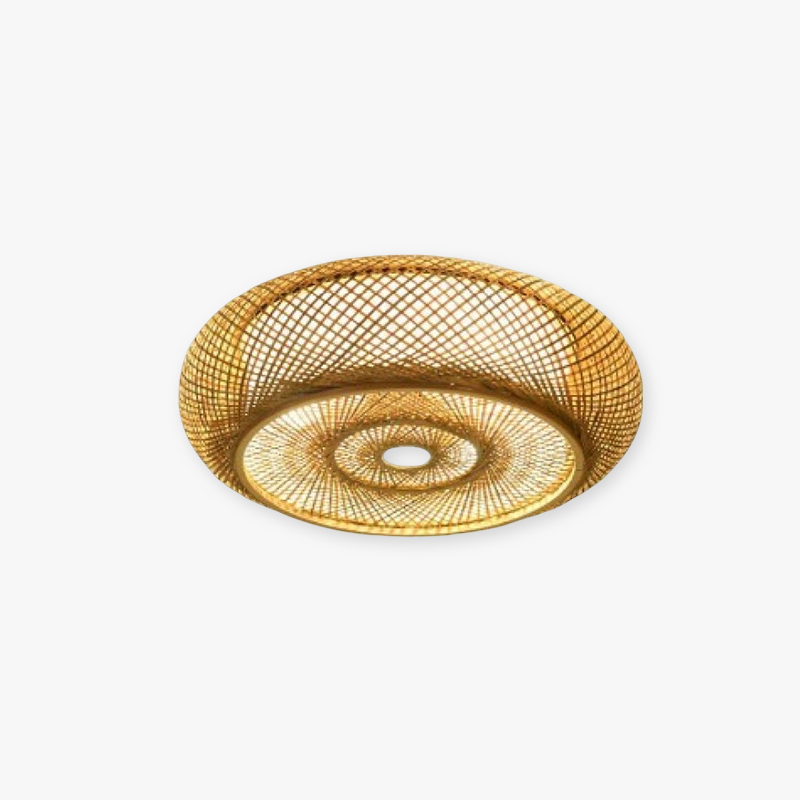 Muto Design LED Plafoniera Rustica LED Intrecciata Rattan Metallo Soggiorno/Camera da Letto/Sala da Pranzo