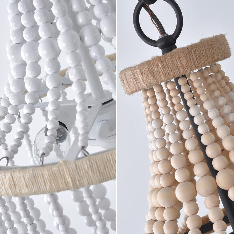 Silva Lampada a Sospensione LED di Design Bianco Metallo/Legno per Camera da Letto/Soggiorno/Camera dei Bambini.