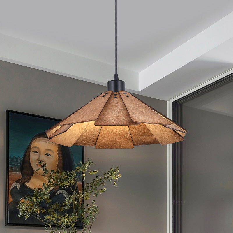 Arisha Lampade a Sospensione Retro Vintage Metallo/Legno Giallo/Marrone
