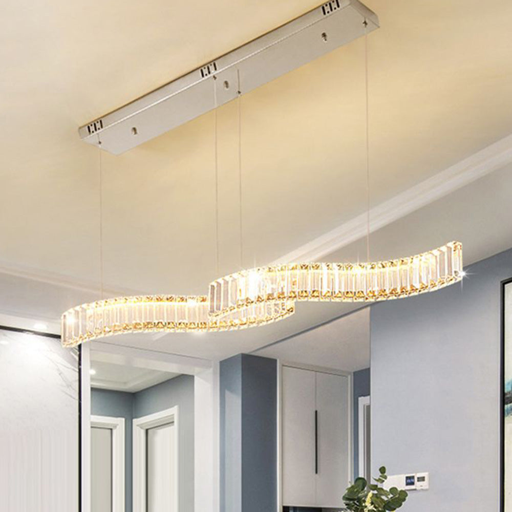 Kristy Moderne Onda Design Lampade a Sospensione Cristallo/Metallo Soggiorno