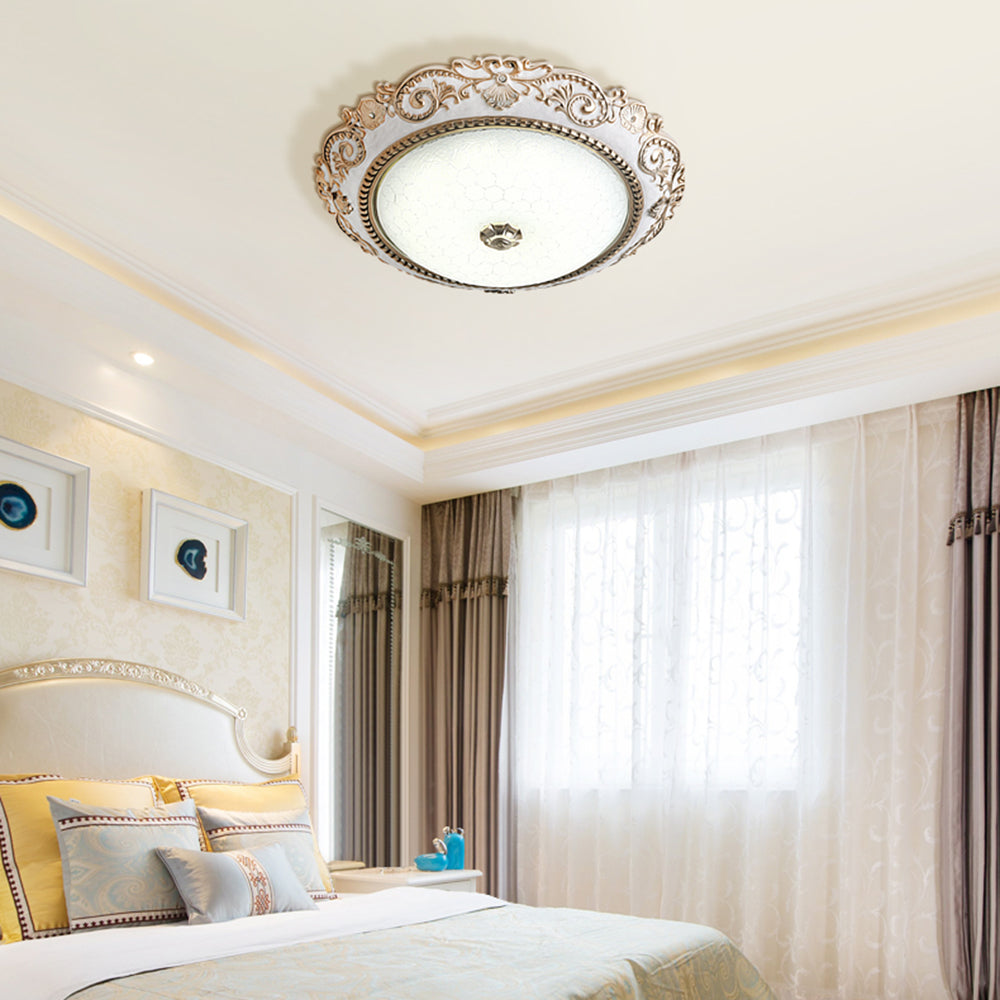 Arisha Vetro Rotondo Tradizionale Plafoniere Soggiorno