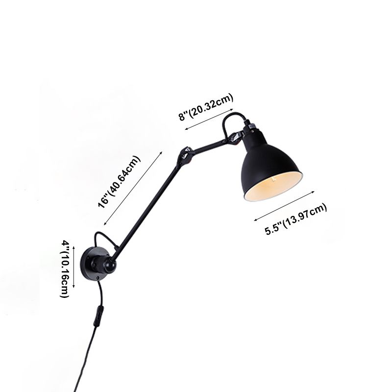 Epoch Soggiorno LED Minimalista Applique Metallo Nero Soggiorno/Camera da Letto