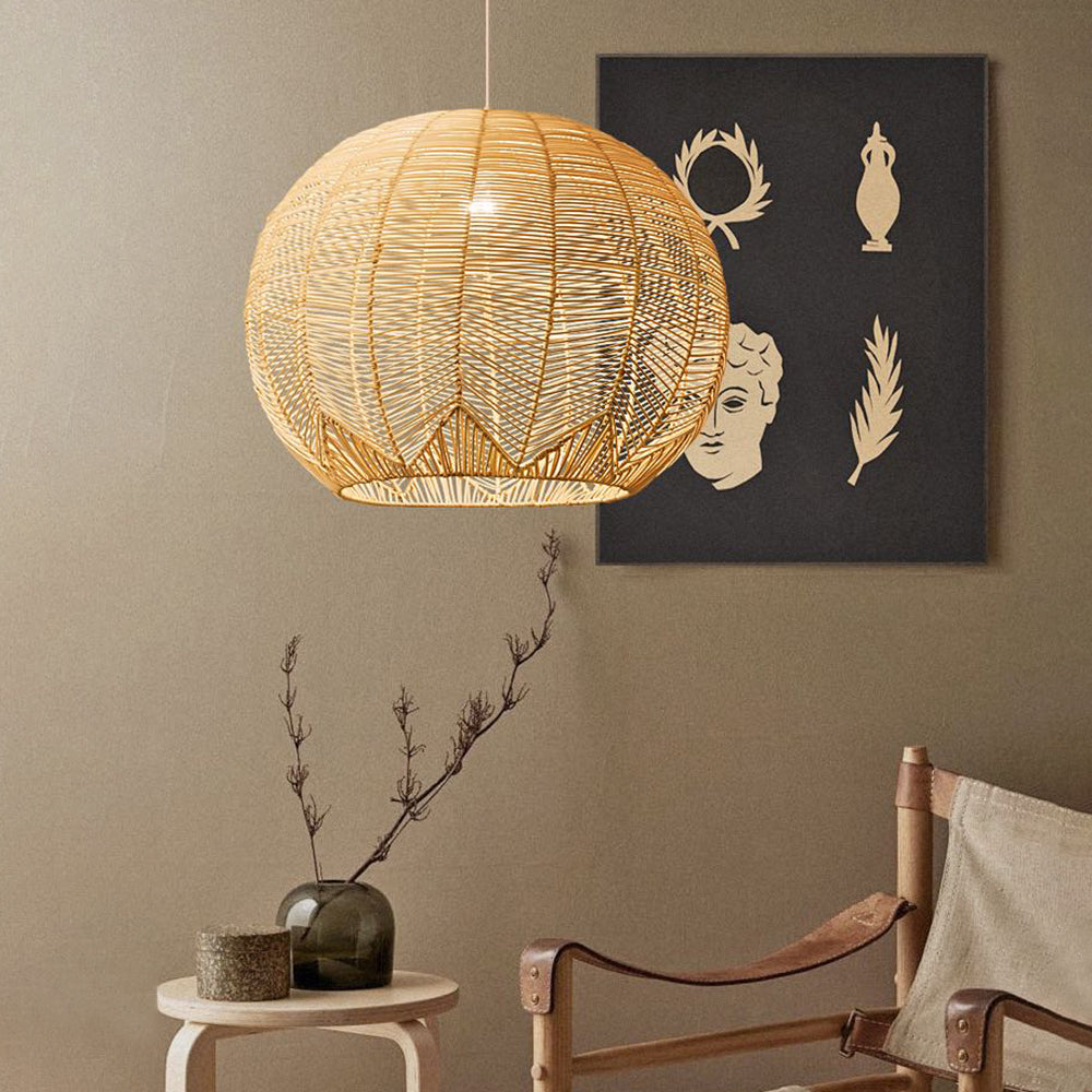 Ritta Designer Rotondo Rattan Lampade a Sospensione Sala da Pranzo Fatto a Mano