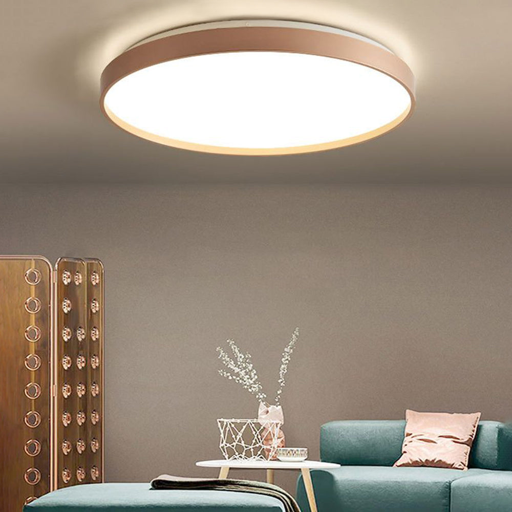 Arisha Plafoniera Rotonda Minimalista in Metallo/Acrilico, Bianco/Caffè/Grigio/Oro