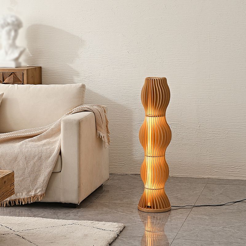 Muto Creative Uniche Moderno Legno Cachi Lampade da Terra