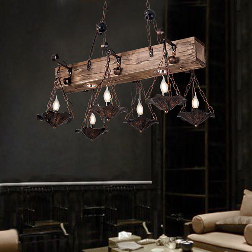Epoch Industriale LED Lampade a Sospensione Metallo/Legno Bronzo Soggiorno/Camera da Letto