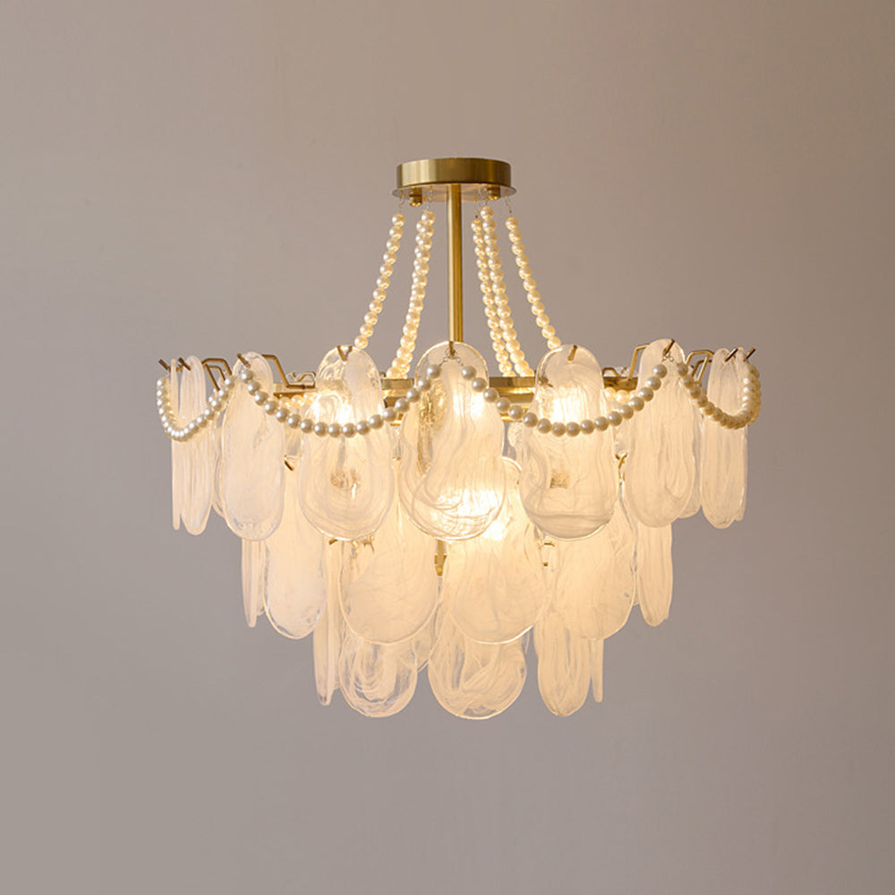 Kirsten Bellissimo LED Lampadari Vetro Metallo Bianco Oro Elegante Soggiorno/Camera da Letto