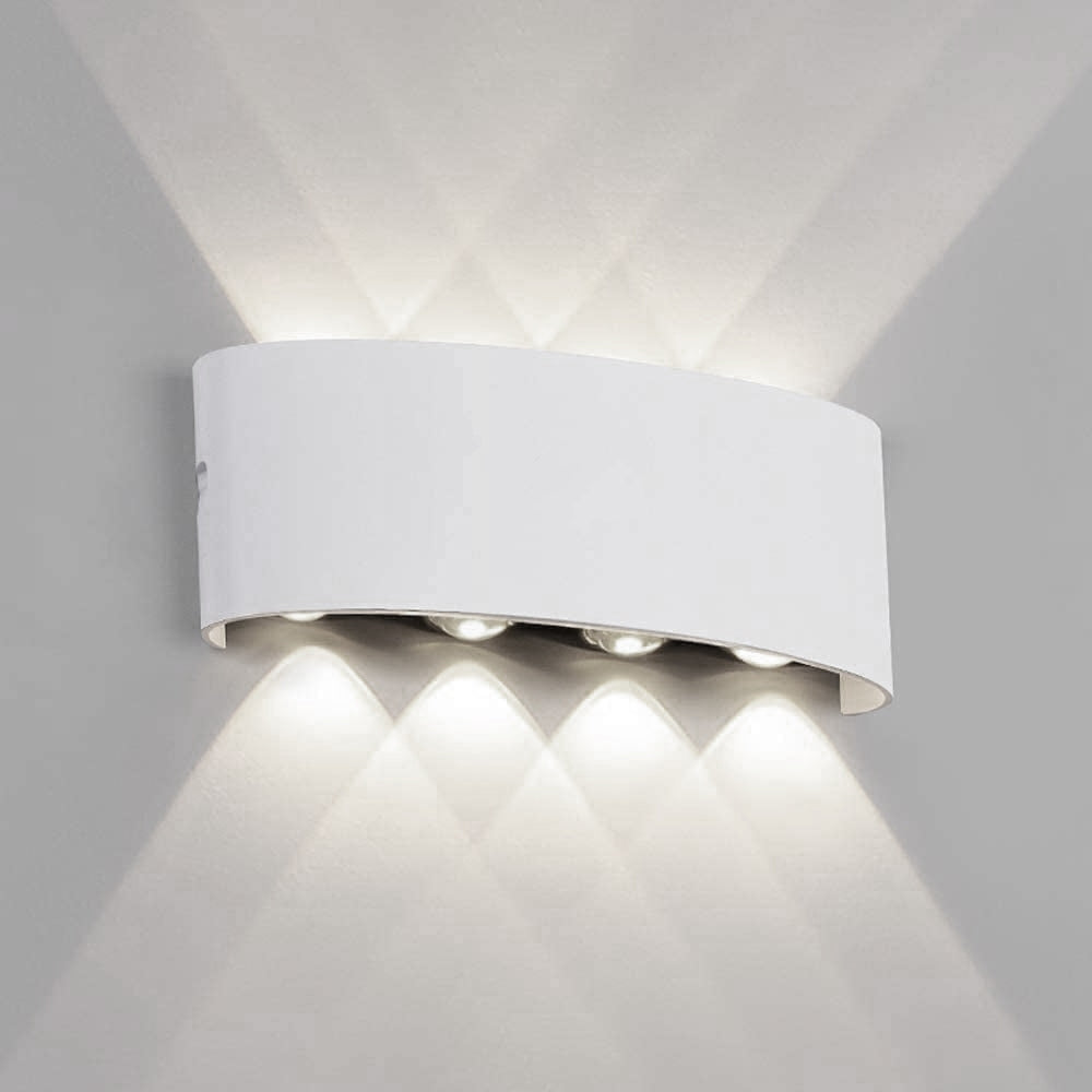 Ray LED Applique da Esterni Metallo/Acrilico Nero/Bianco Moderna Semplice