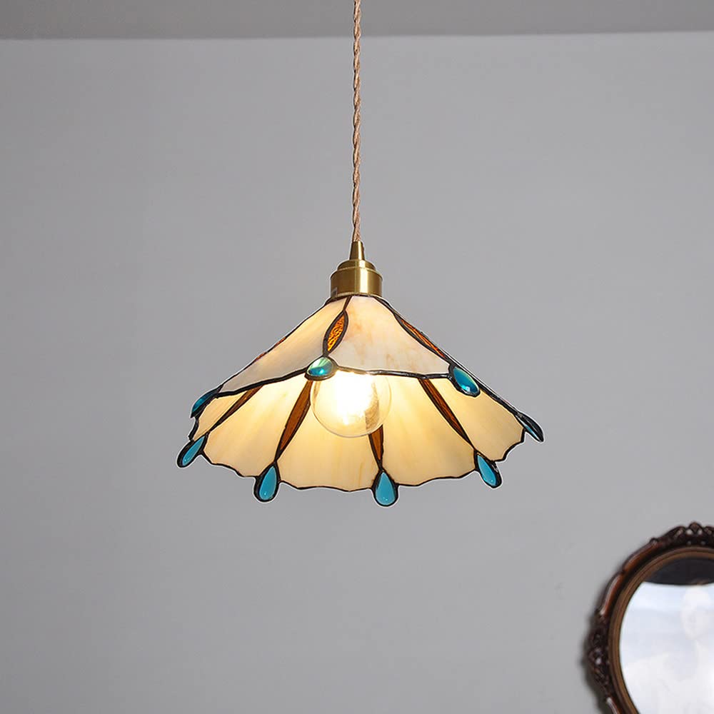Tiffany Vintage Metallo/Vetro Sospensione Giallo/Trasparente/Verde/Rame/Rosso/Blu Soggiorno
