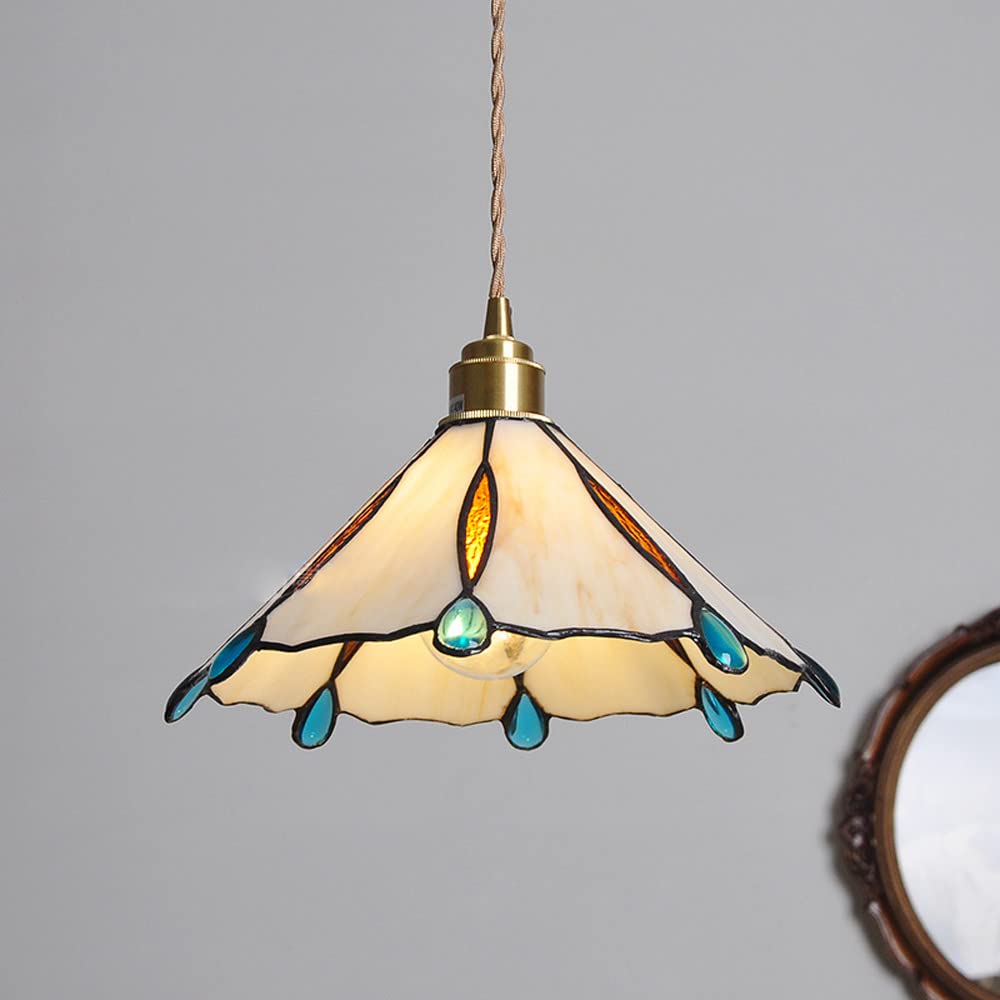 Tiffany Vintage Metallo/Vetro Sospensione Giallo/Trasparente/Verde/Rame/Rosso/Blu Soggiorno