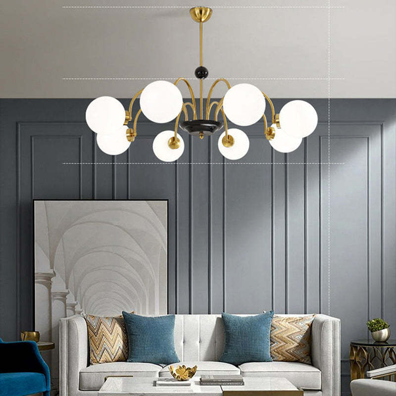 Khloe Moderno LED Lampada a Sospensione Metallo Vetro Bianco Sfera Soggiorno/Camera da Letto