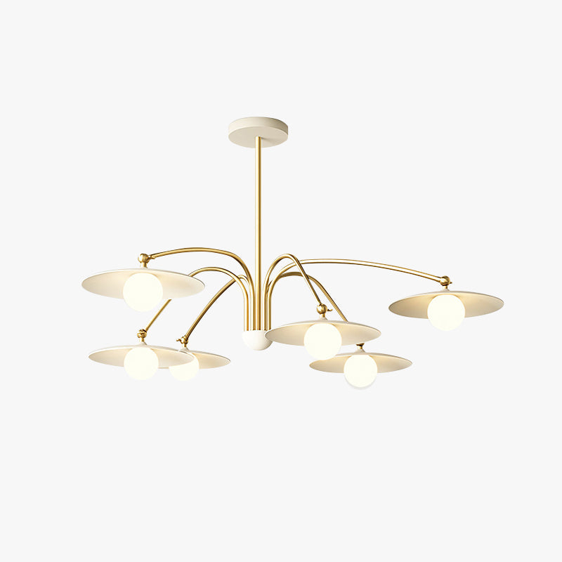 Arisha Design Mughetto LED Lampada a Sospensione Metallo Bianco/Oro Soggiorno/Camera da Letto