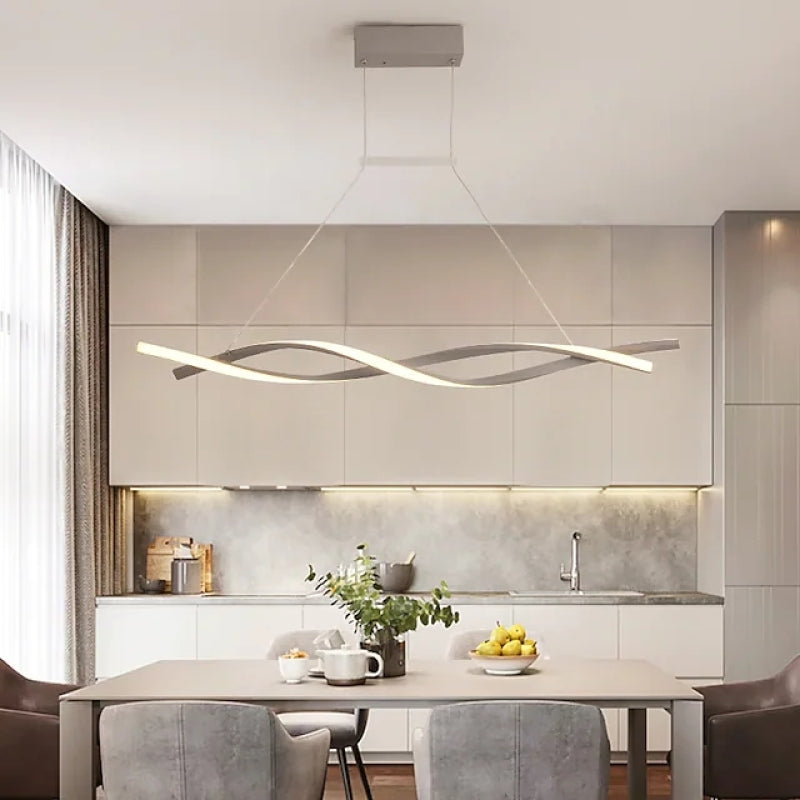 Arisha Lampada a Sospensione Metallo Nero/Grigio Curva Incrociata Moderna