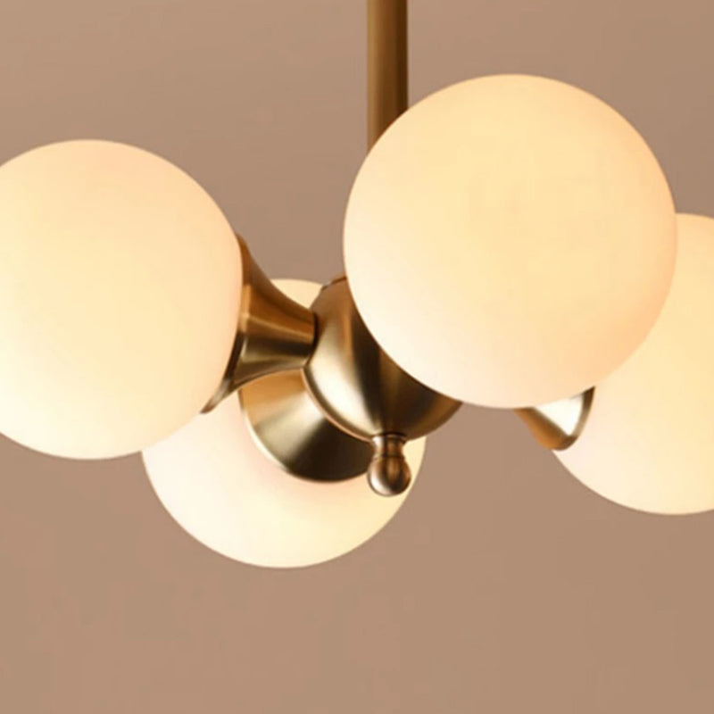 Valentina Design LED Minimalismo Lampade a Sospensione Globo Vetro Oro Camera da Letto