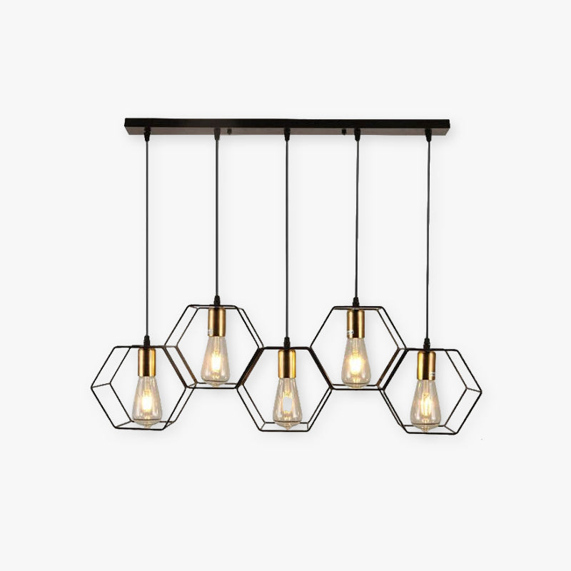 Bouvet Rustico Agriturismo LED Lampada a Sospensione Metallo Nero Soggiorno/Camera da Letto