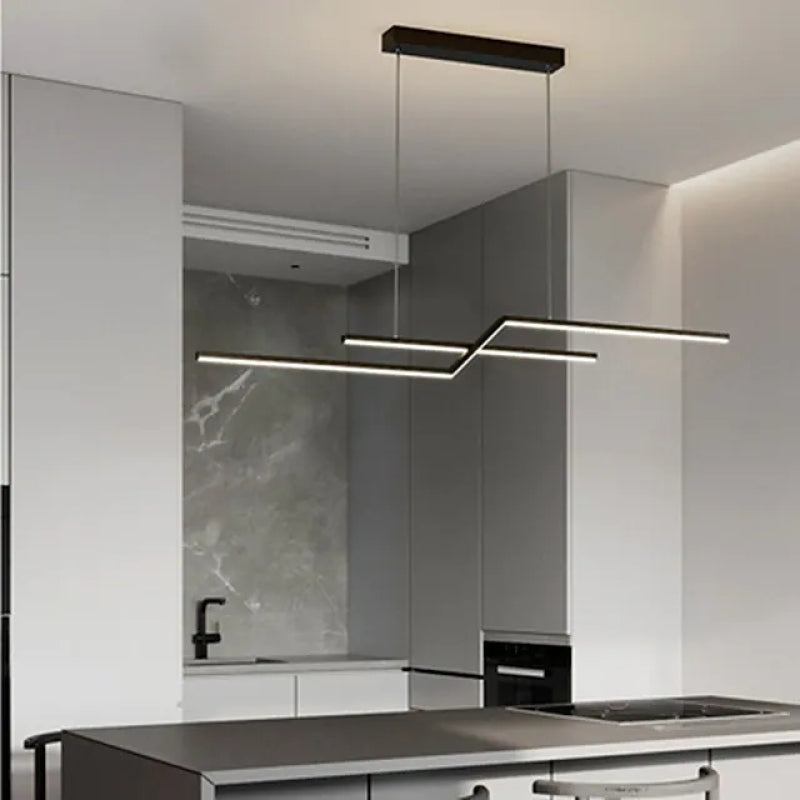 Arisha Lineare LED Lampade a Sospensione Nere/Ore Parallelo Piega Soggiorno