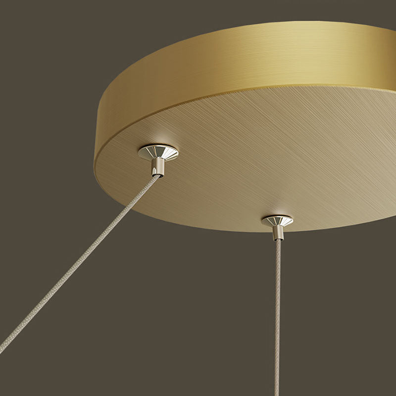 Arisha Moderno LED Cerchio Curvo Lampade a sospensione Metallo Nero/Oro Soggiorno/Camera da Letto