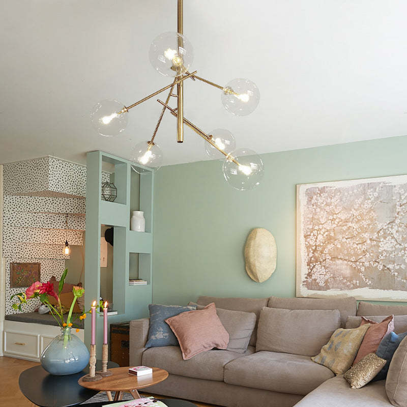 Nordic Lampada a Sospensione Vetro/Metallo Ramo Bolle Soggiorno/Sala da Pranzo Moderna