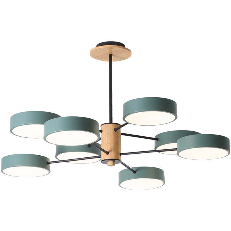 Arisha Moderna LED Design Lampada a Sospensione Metallo Legno Grigio/Verde Soggiorno/Camera da Letto