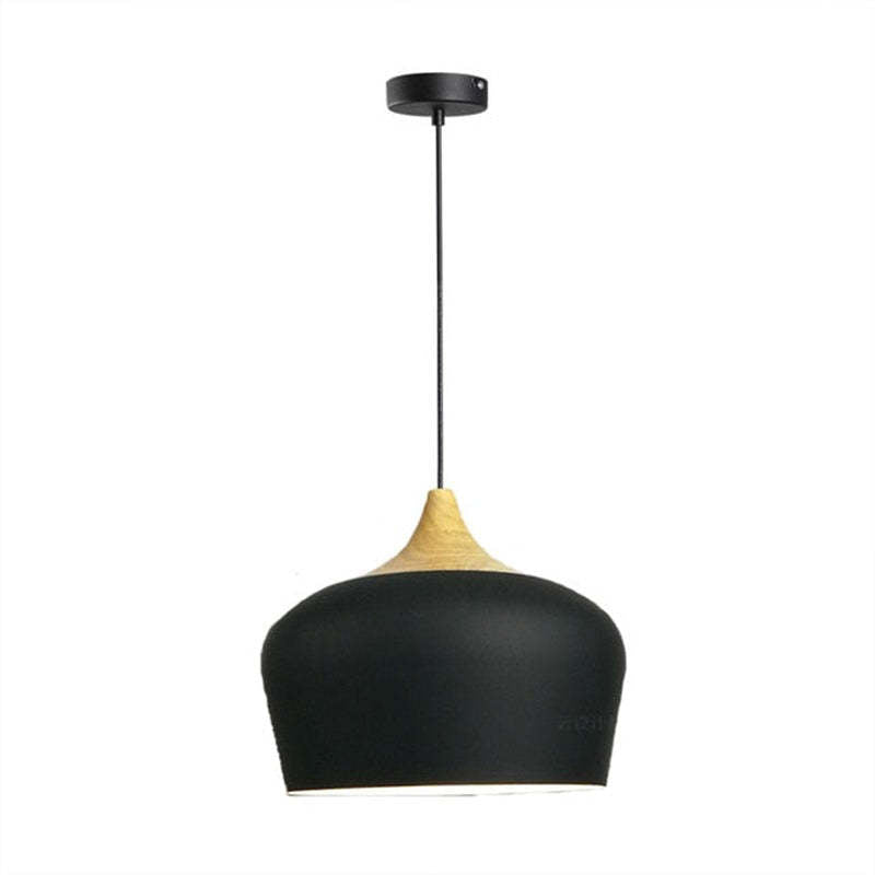 Arisha Minimalista Moderni LED Lampada a Sospensione Metallo Legno Nero/Bianco Sala da Pranzo/Soggiorno/Camera da Letto