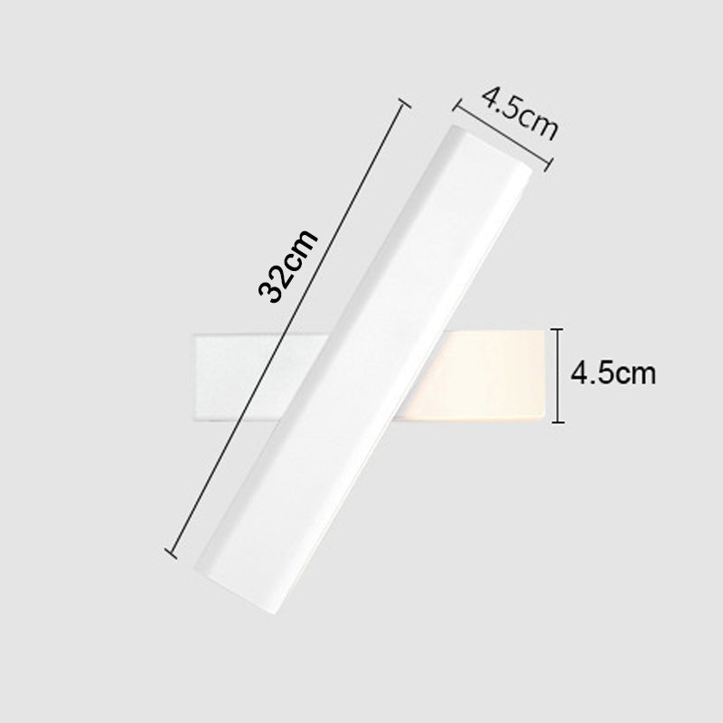 Arisha Moderno LED Rettangolare Girevole Applique Metallo Nero/Bianco Soggiorno/Camera da Letto