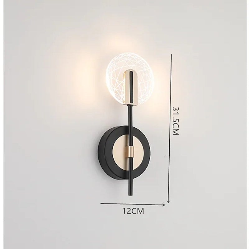 Valentina Design LED Applique Moderno Metallo Acrilico Nero/Bianco Camera da Letto