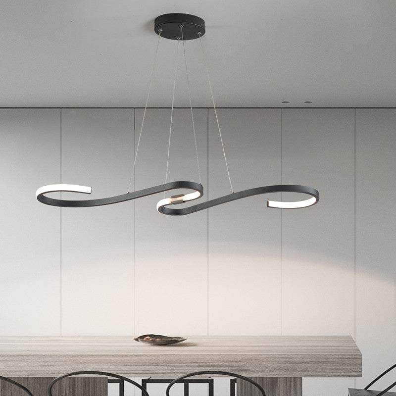 Louise Postmoderno LED Lineare Lampade a Sospensione Metallo Nero/Bianco Sala da Pranzo/Soggiorno/Camera da Letto