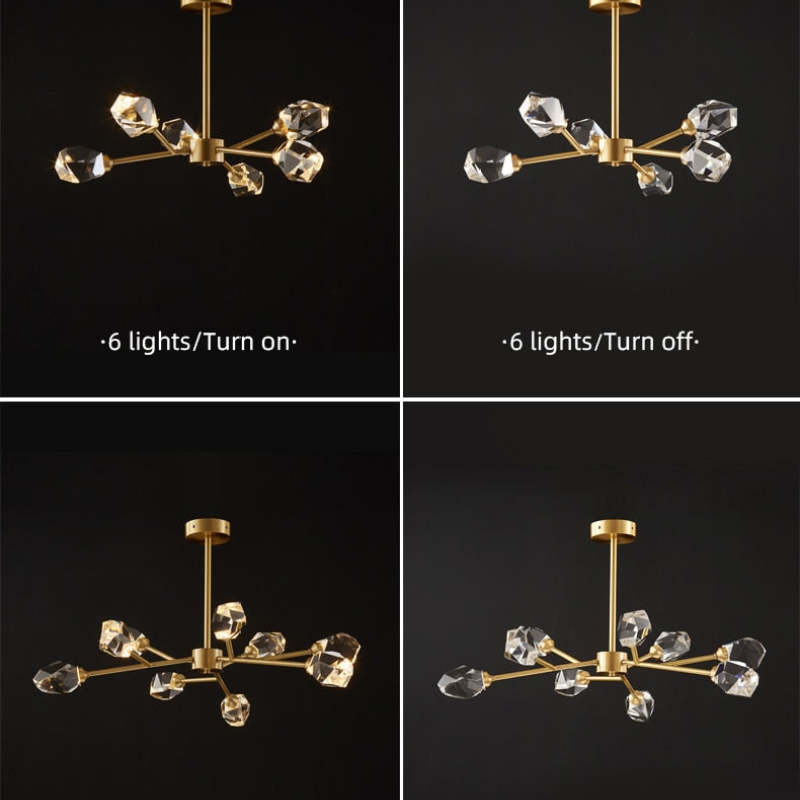 Kristy Lusso LED Bellissimi Lampadario Metallo Cristallo Oro Soggiorno/Camera da Letto