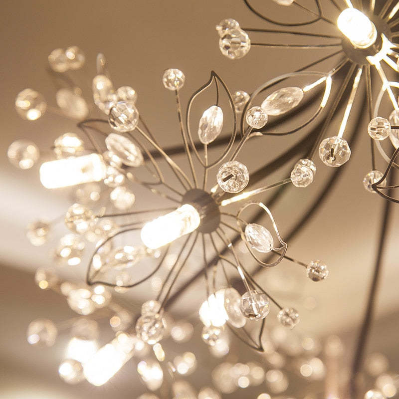 Lily Moderna Arte Deco Lampada a Sospensione Sputnik Metallo/Acrilico Nero/Oro