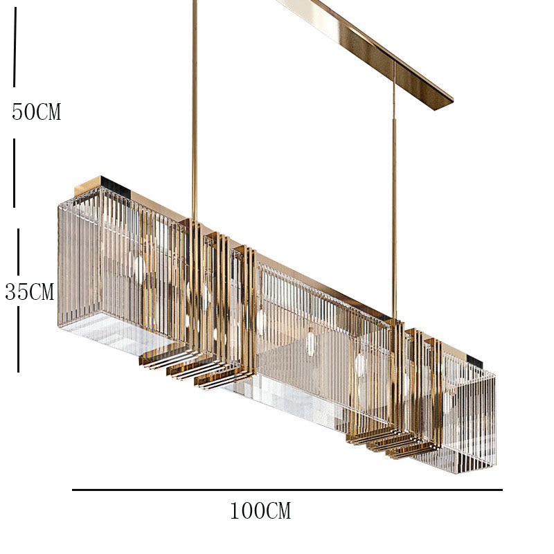 Kajetan Minimalismo LED Lampade a Sospensione Metallo Acrilico Trasparente Oro Rettangolare Soggiorno/Camera da Letto