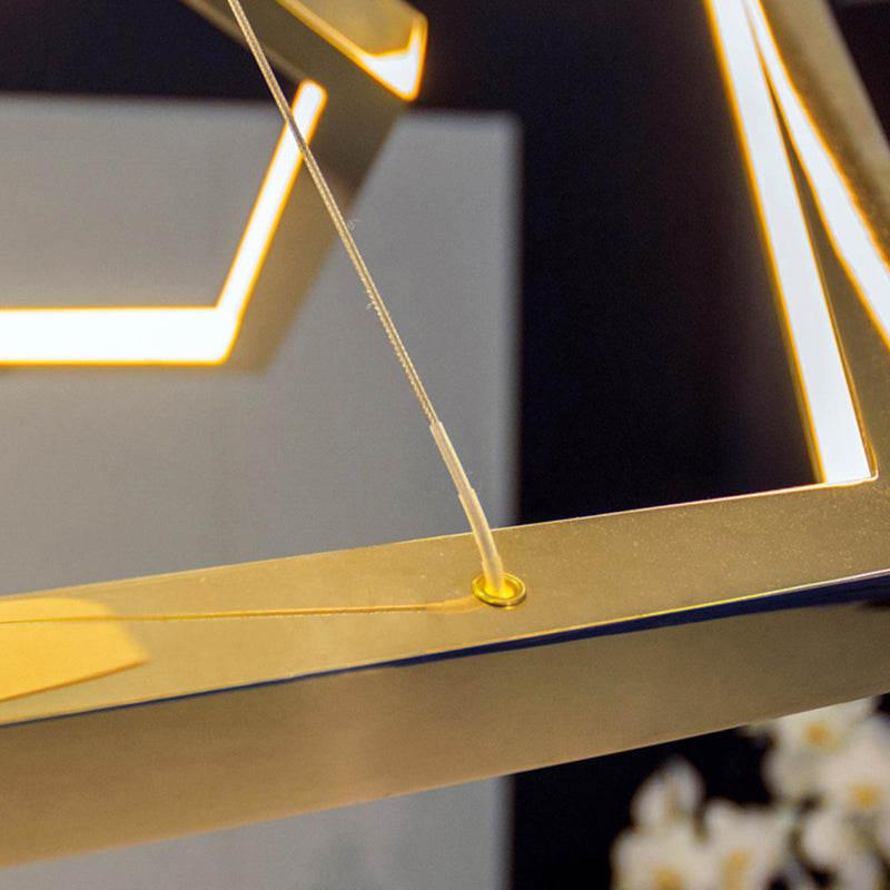 Arisha Minimalista LED Lampada a Sospensione Metallo Oro DIY Geometria Soggiorno/Camera da Letto