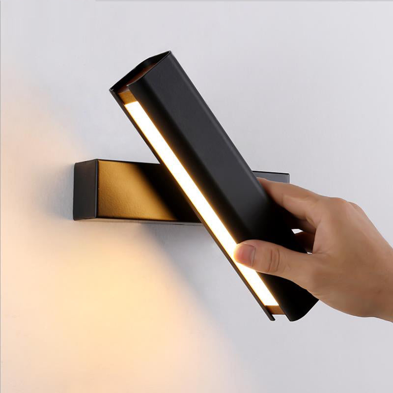 Arisha Moderno LED Rettangolare Girevole Applique Metallo Nero/Bianco Soggiorno/Camera da Letto