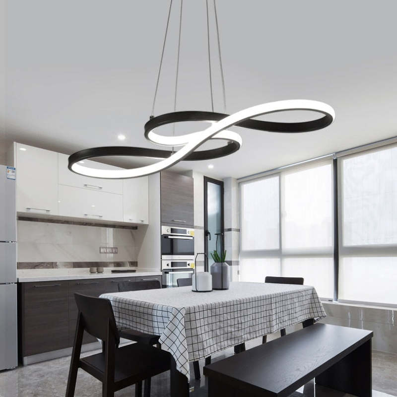 Arisha Lampada a Sospensione Lineare Moderna Nero/Oro/Bianco