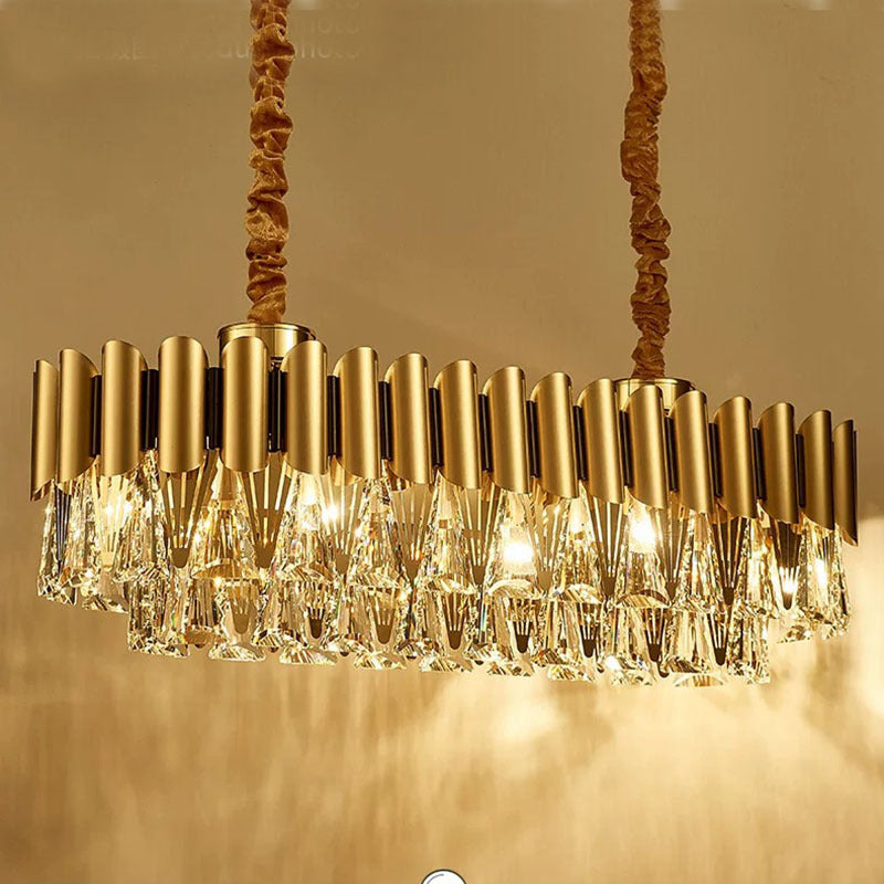 Marilyn Moderno LED Lampadari Rettangolare Lusso Metallo Cristallo Oro Piccolo Soggiorno/Camera da Letto