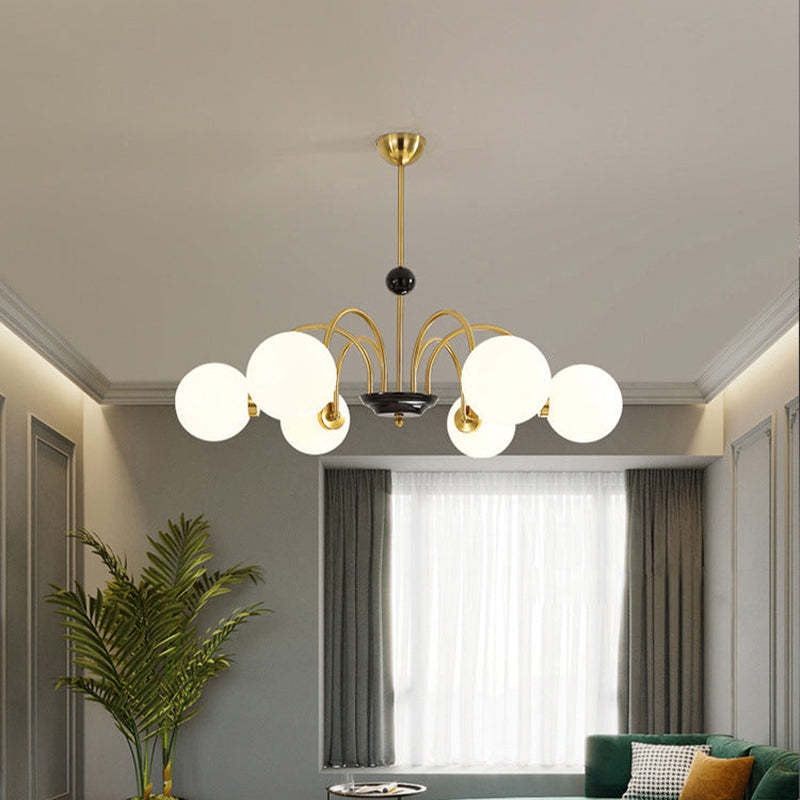 Khloe Moderno LED Lampada a Sospensione Metallo Vetro Bianco Sfera Soggiorno/Camera da Letto